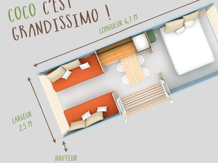 Tente en toile et en bois 4 personnes - COCO SWEET - (Sans sanitaire) 4