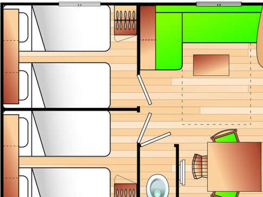 Mobilhome 6 personnes - Domino 3 chambres 35m² 8
