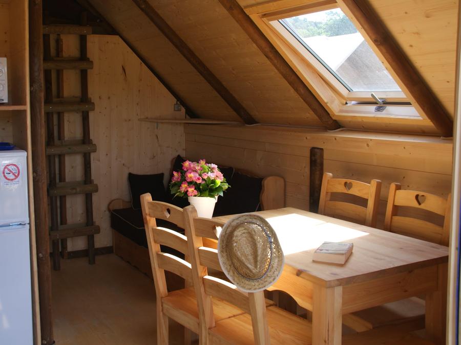 Tente en toile et en bois 5 personnes - Cabane du Trappeur 24m² CONFORT 2 chambres + climatisation 2