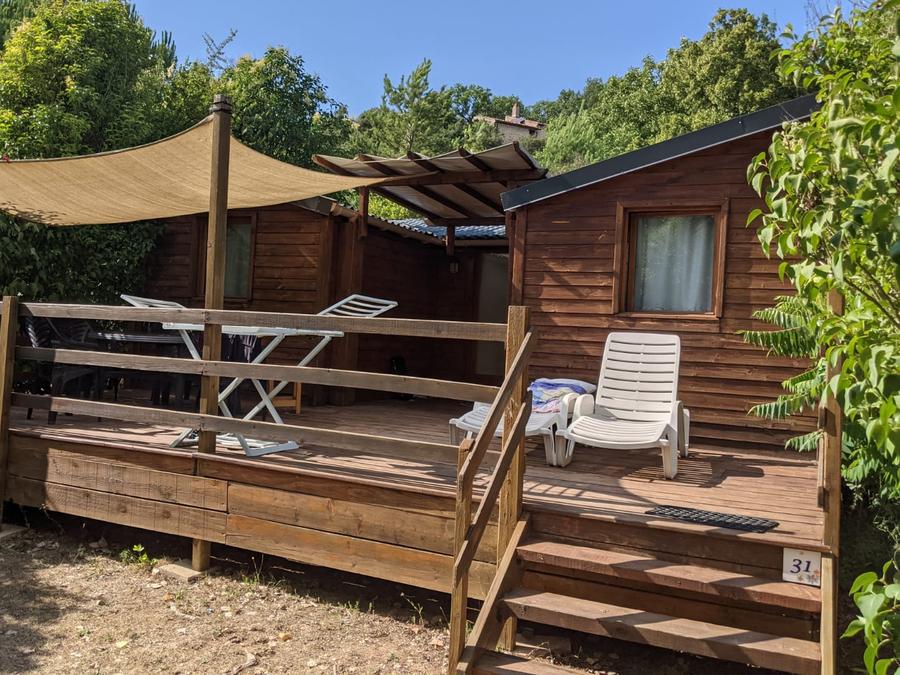 Chalet 5 personnes - 28m² CONFORT 2 chambres + terrasse semi-couverte 8