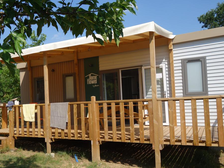 Mobilhome 5 personnes - HomeFlower 26m² PREMIUM 2 chambres + terrasse semi-couverte + TV + Climatisation 0