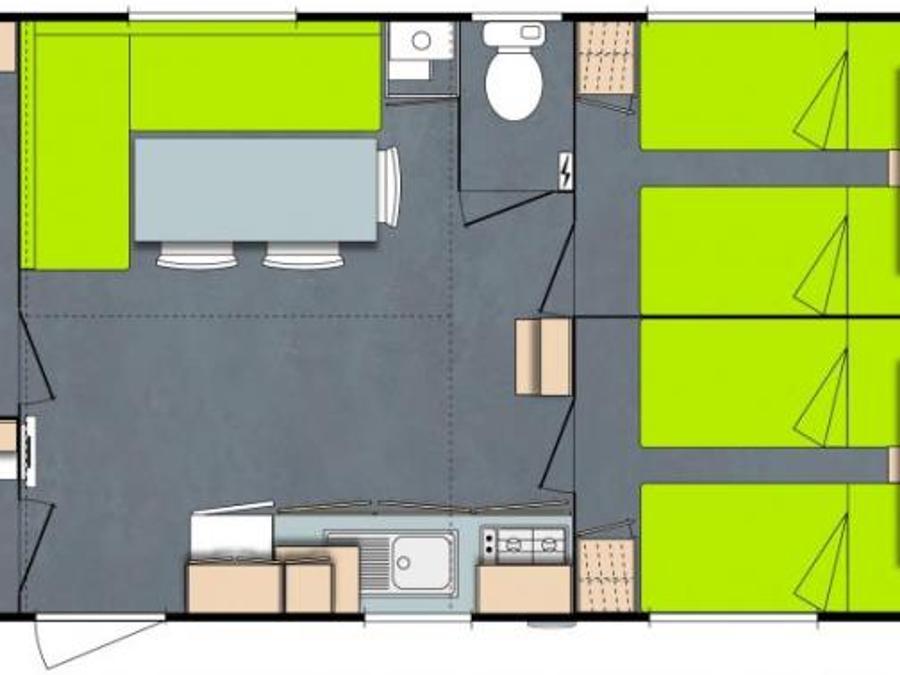Mobilhome 6 personnes - Confort 3 chambres 6 pers. 6
