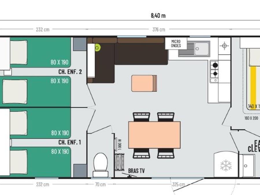 Mobilhome 6 personnes - PREMIUM 3 CHAMBRES 8