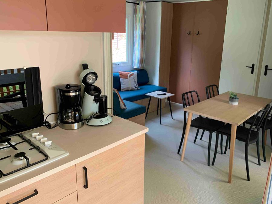Mobilhome 4 personnes - Premium 2 chambres 32m² Terrasse couverte 12m² + LV + TV 1