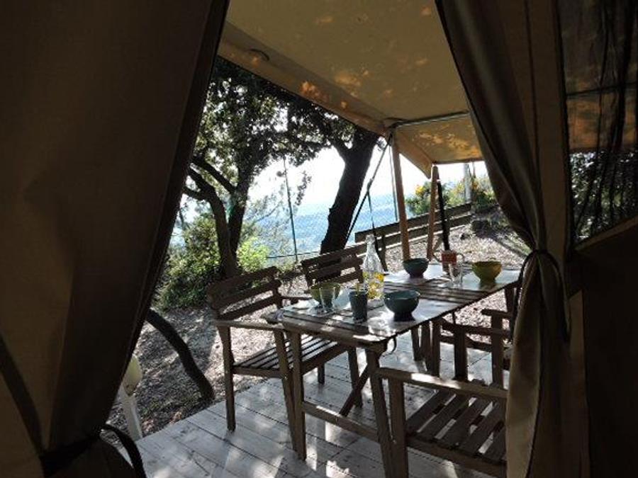 Tente en toile et en bois 4 personnes - Tente Lodge Aventure - 2 chambres 2