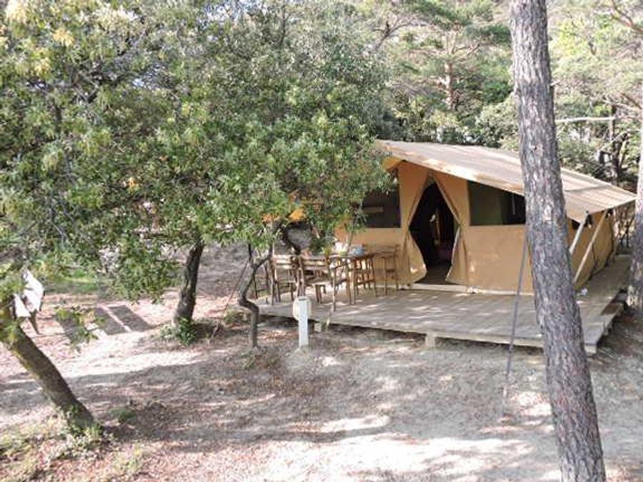 Tente en toile et en bois 4 personnes - Tente Lodge Aventure - 2 chambres 1
