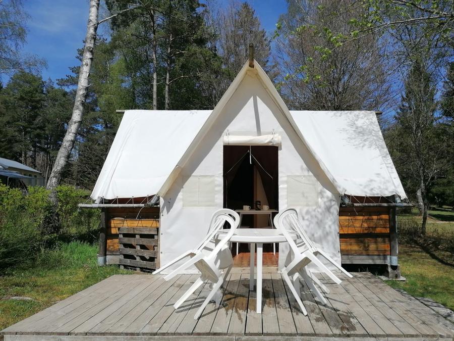 Tente en toile et en bois 4 personnes - NATURE - animaux refusés 0