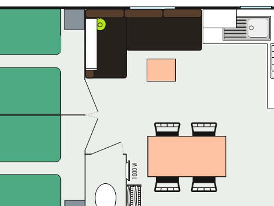 Mobilhome 6 personnes - 4 Pièces 6 Personnes + TV 2