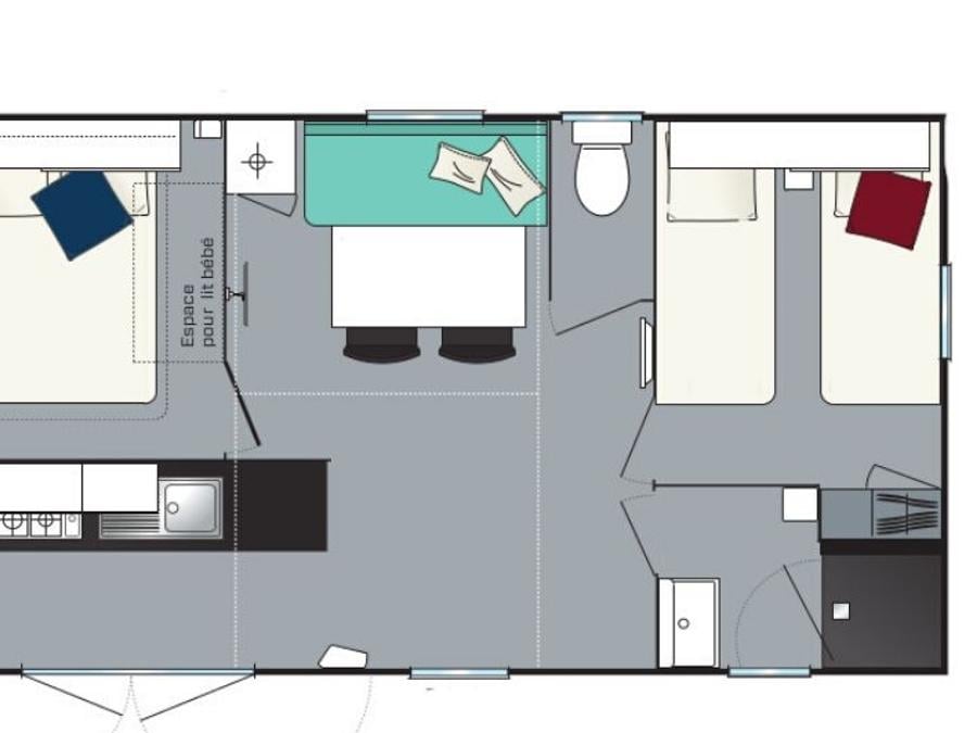 Mobilhome 6 personnes - EVASION - 2 chambres - TV 4