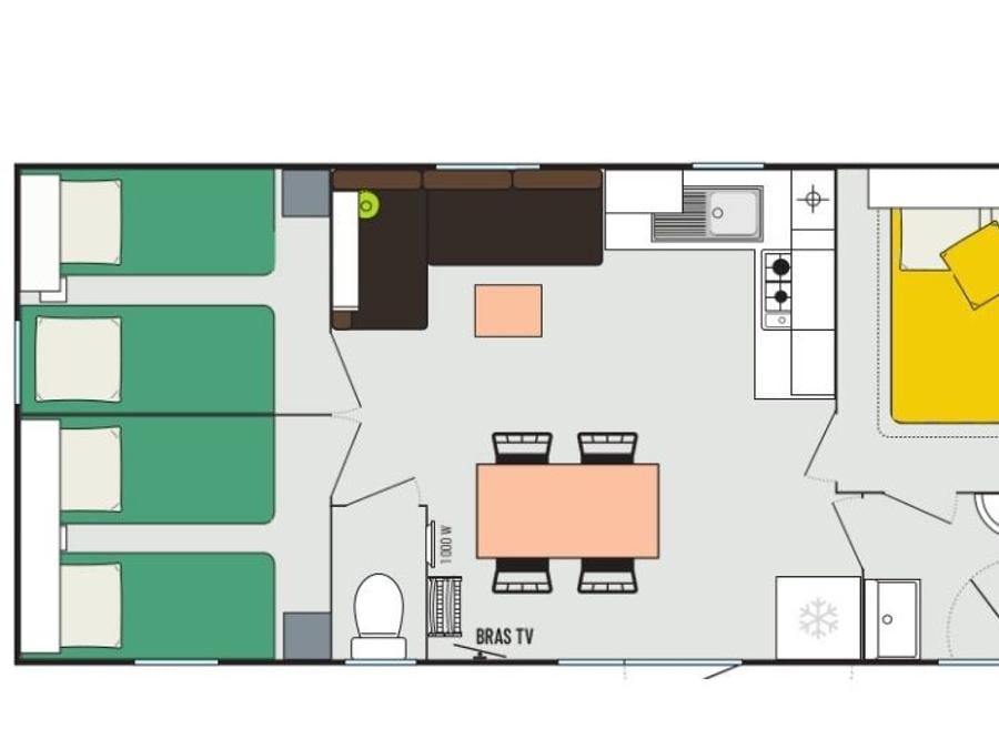 Mobilhome 6 personnes - LOISIRS - 3 chambres - TV 5