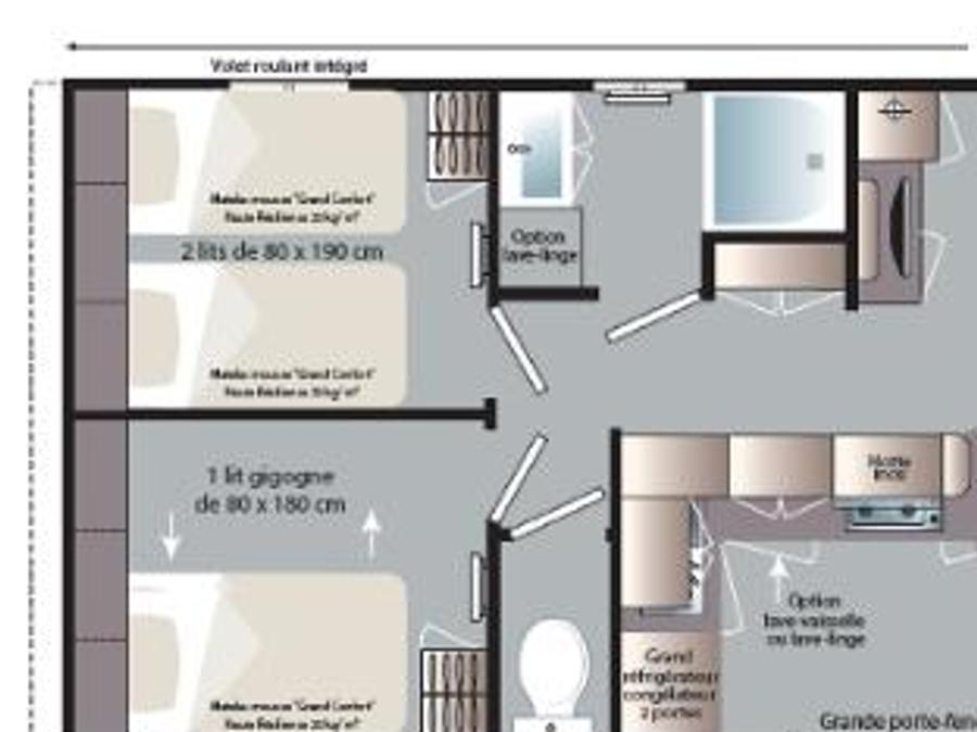 Mobilhome 7 personnes - Family XL 40 m² - climatisé 6/7 pers 9