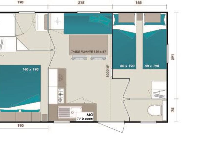 Mobilhome 4 personnes - Vénus 22m² 4 pers 9