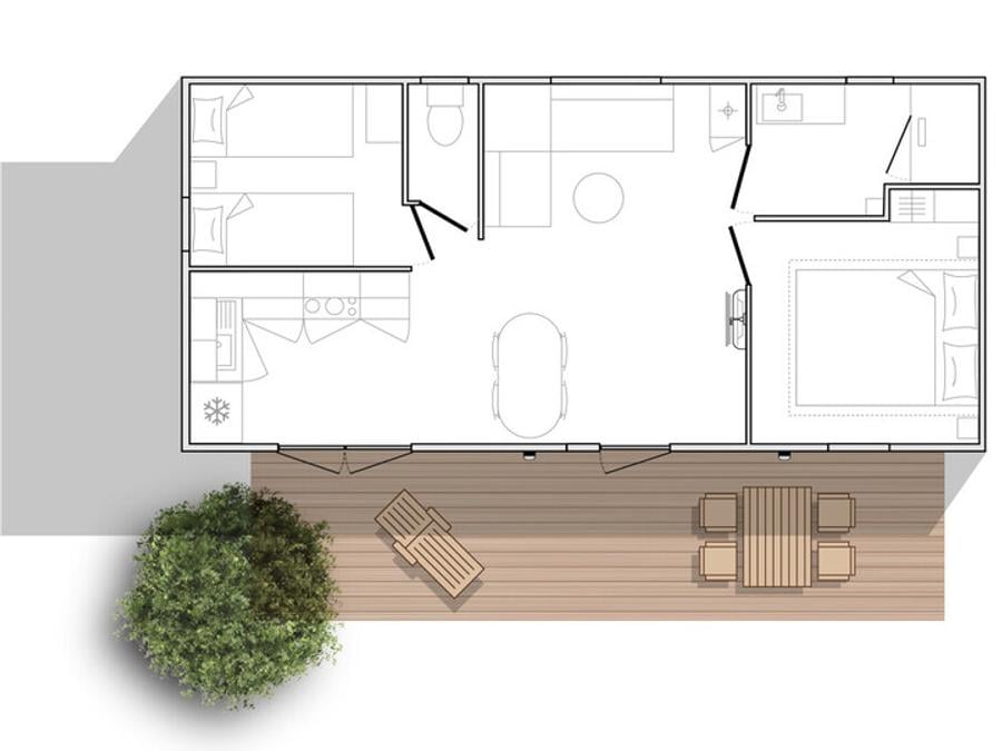 Mobilhome 4 personnes - Mobil home Ciela Privilège - 2 chambres - barbecue 8