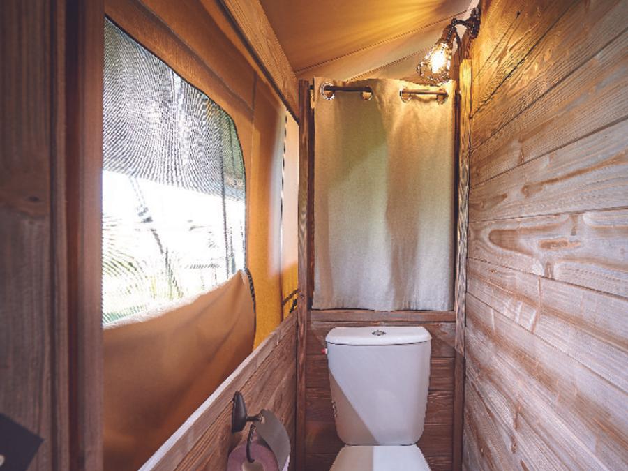 Tente en toile et en bois 7 personnes - Tente Ciela Nature Lodge - 2 chambres - Cuisine équipée – Salle de bain 8