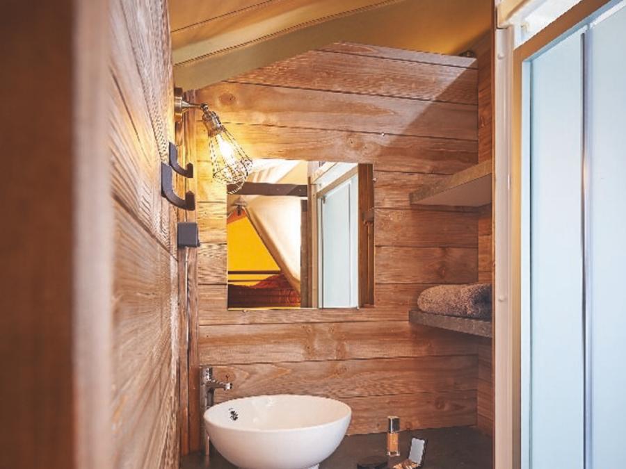 Tente en toile et en bois 7 personnes - Tente Ciela Nature Lodge - 2 chambres - Cuisine équipée – Salle de bain 7