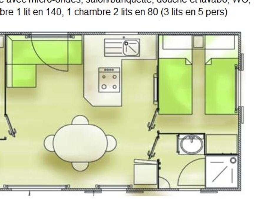 Mobilhome 5 personnes - FLORES Tonnelle 30 m² 8