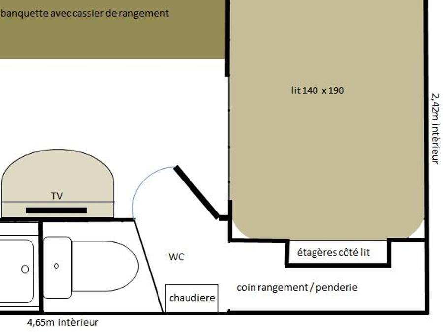 Hébergement 2 personnes - Roulotte 11 m² - 1 chambre + terrasse 7 m² (Animaux interdits) 9