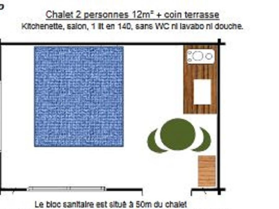 Chalet 2 personnes - 12 m2 sans sanitaires sans eau (Animaux non conseillés) 8