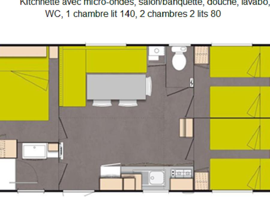 Mobilhome 6 personnes - Confort 3 chambres (Type Ohara) 7