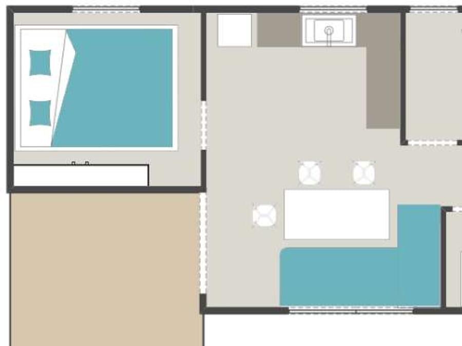 Mobilhome 6 personnes - Mobil-home 3 chambres avec vue sur mer 5