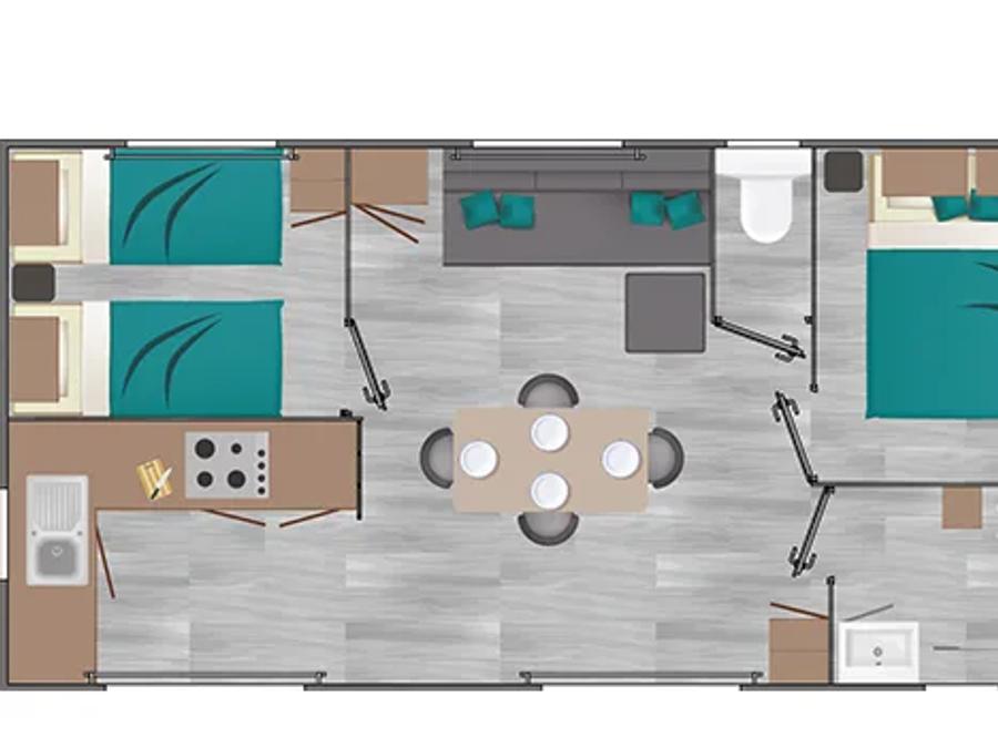 Mobilhome 6 personnes - 3/6 pers climatisé 6