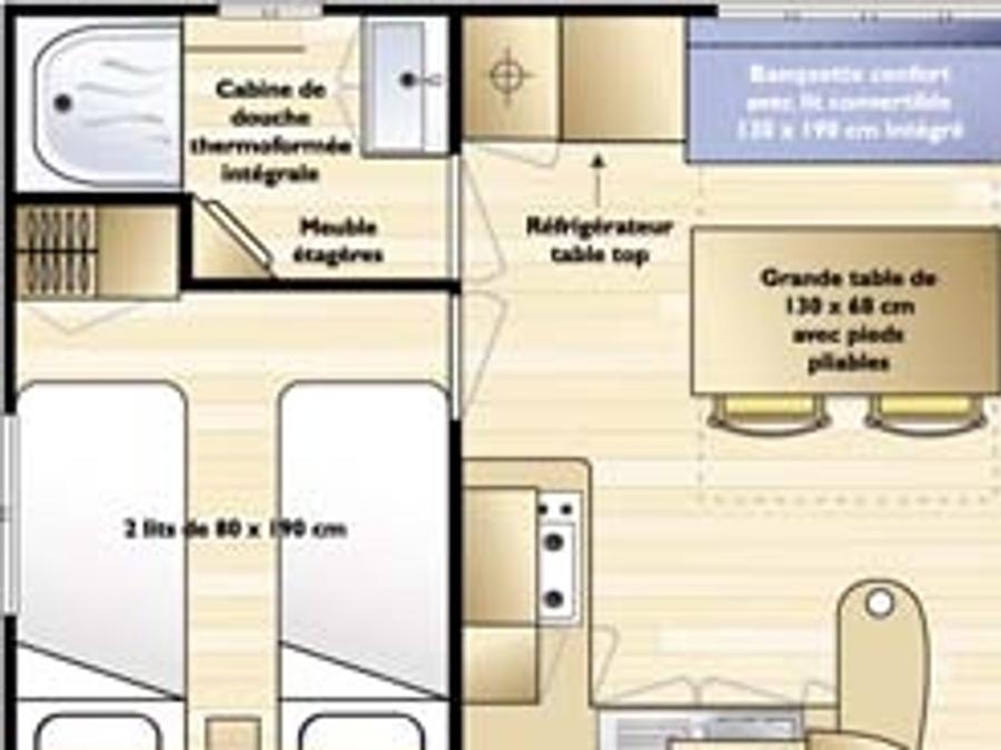 Mobilhome 6 personnes - STANDARD TITANIA + TV Dimanche 1