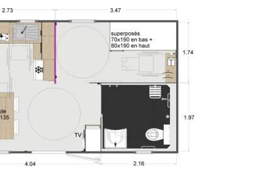 Mobilhome 4 personnes - Lodge PMR GRAND CONFORT BATZ 2022 TV - 2 chambres 33m² 3