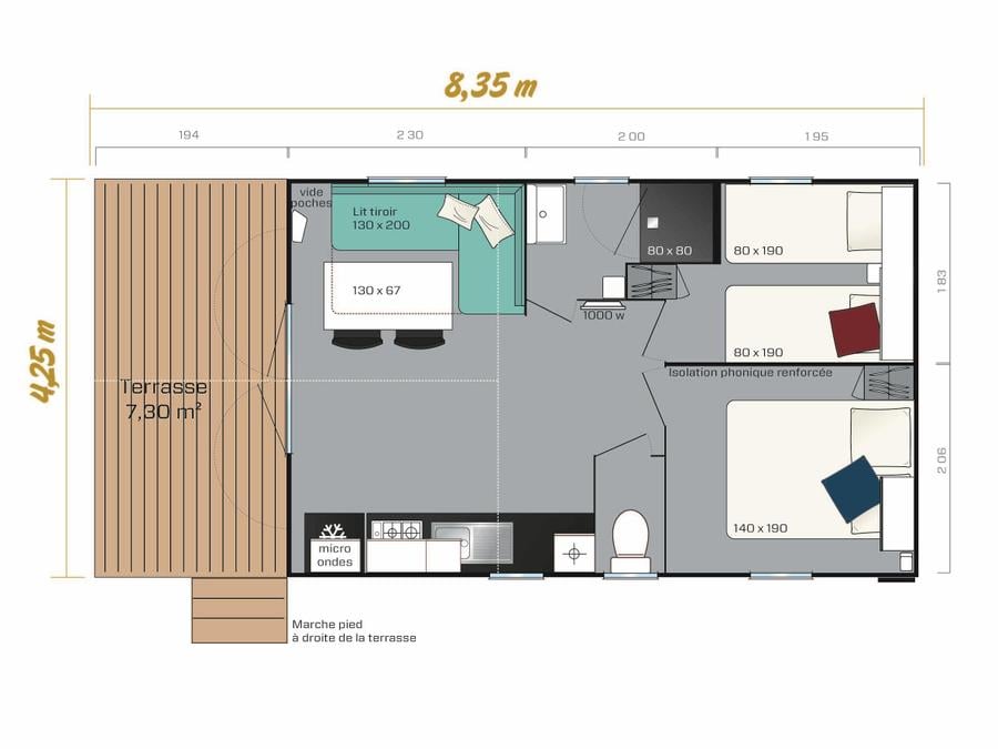 Mobilhome 4 personnes - LOGGIA BAY 3