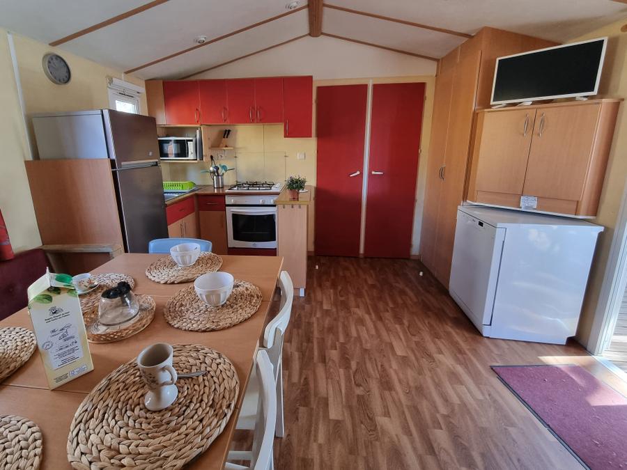 Mobilhome 6 personnes - 20 Résidence La Futaie 32m2 Terrasse Couverte , 3 chambres, lave vaisselle + Télévision 1/6 pers 3