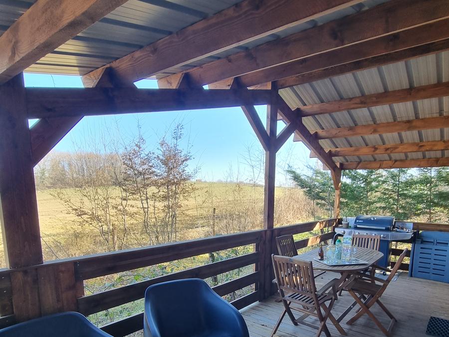 Chalet 5 personnes - 74 Chalet Les Bleuets 40m² Terrasse couverte + télévision + Lave vaisselle 1/5 pers 1