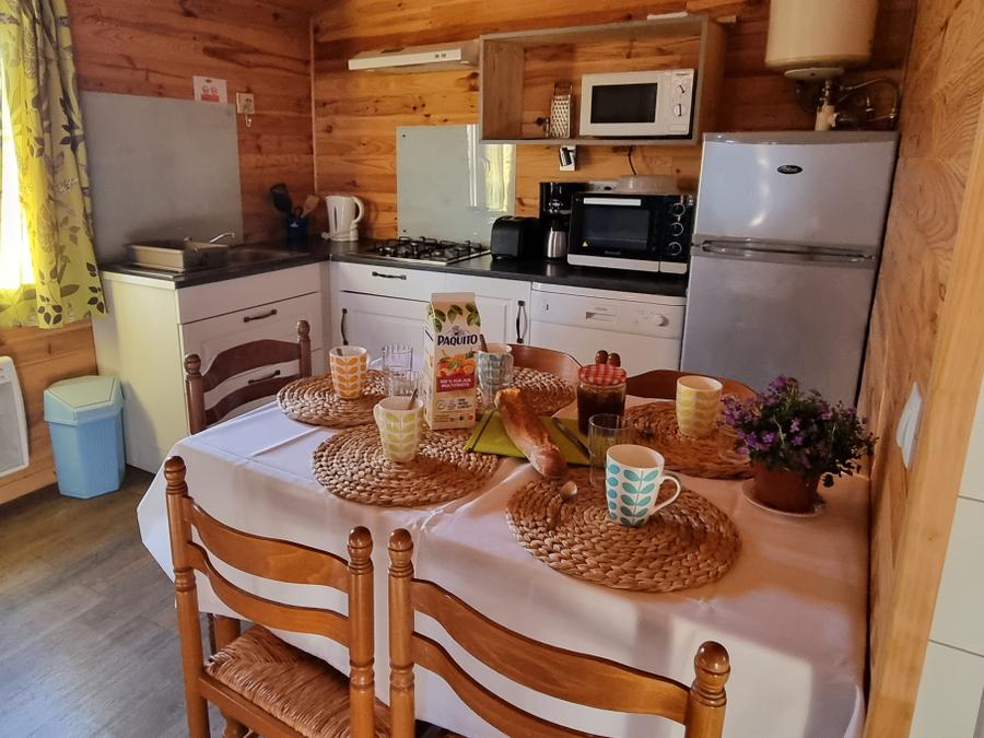 Chalet 5 personnes - 80 Chalet Champêtre 35m² + Grande Terrasse couverte +Télévision + Lave vaisselle 1/5 pers 1