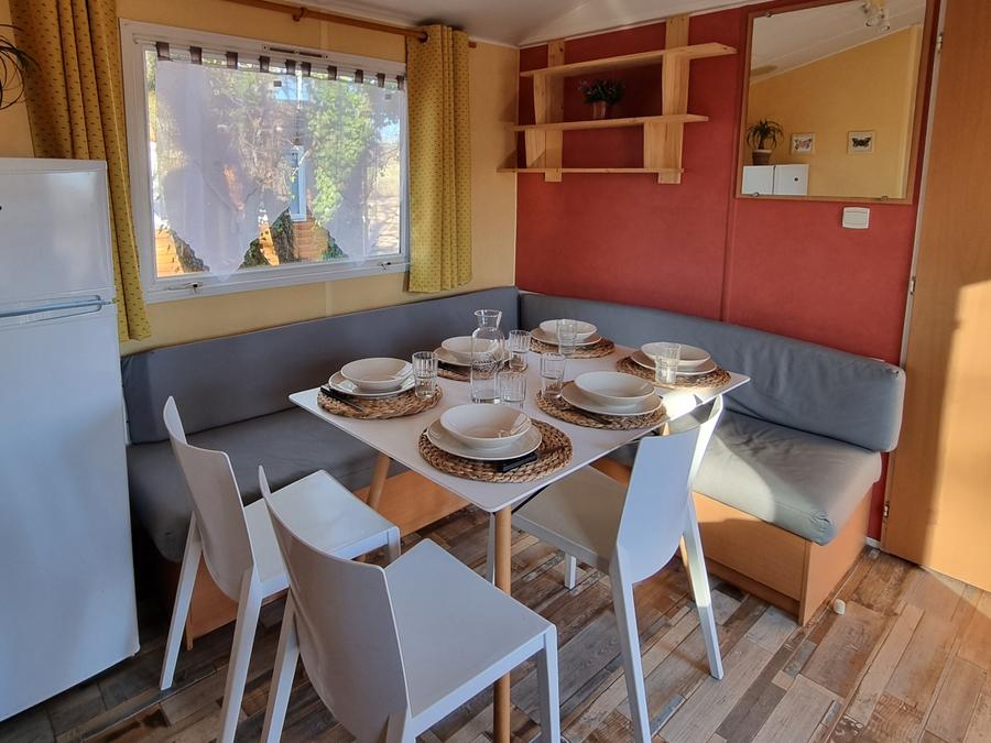 Mobilhome 6 personnes - 07 Résidence La Garenne, 32m2, 3chambres, clim + Terrasse Couverte + télévision + Lave-vaisselle 1/6 pers 1