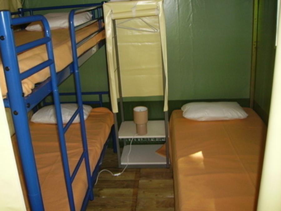 Tente en toile et en bois 5 personnes - Tente Lodge Meublée 2 chambres 5 P 5
