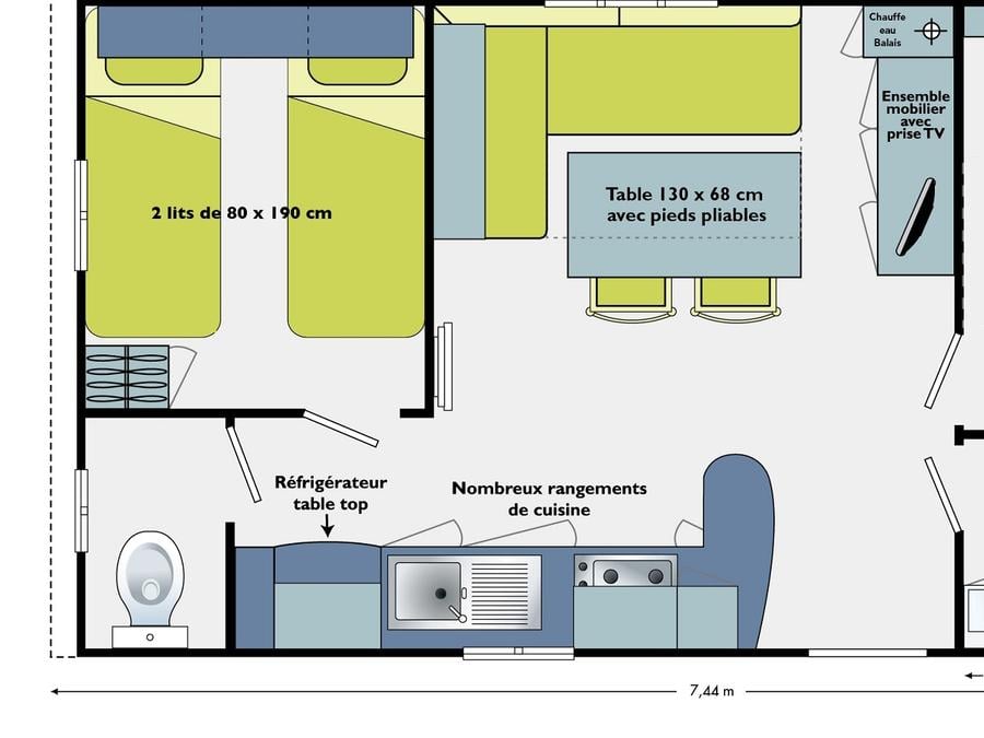Mobilhome 6 personnes - Mobil-home Standard 27m² 2 ch (2005/2013) 4/6 pers 3