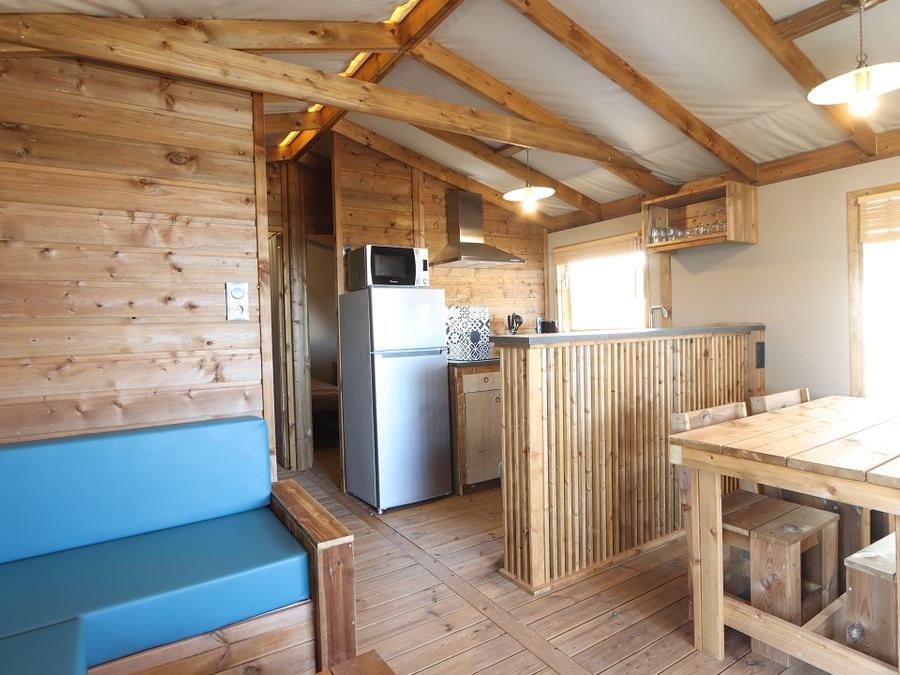 Tente en toile et en bois 5 personnes - Lodge Premium 32m² 2 ch (2024) 4/5 pers 1