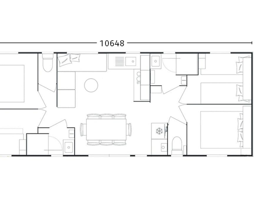 Mobilhome 8 personnes - Mobil-home Confort 40m² 4ch - 2 SDB (2025) 8 pers 1