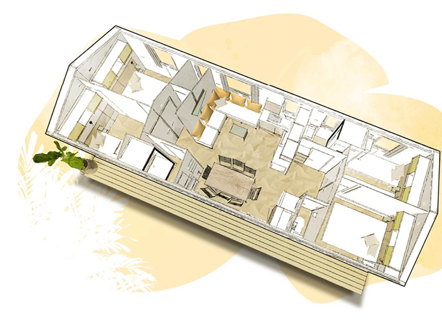 Mobilhome 8 personnes - Mobil-home Confort 40m² 4ch - 2 SDB (2025) 8 pers 2