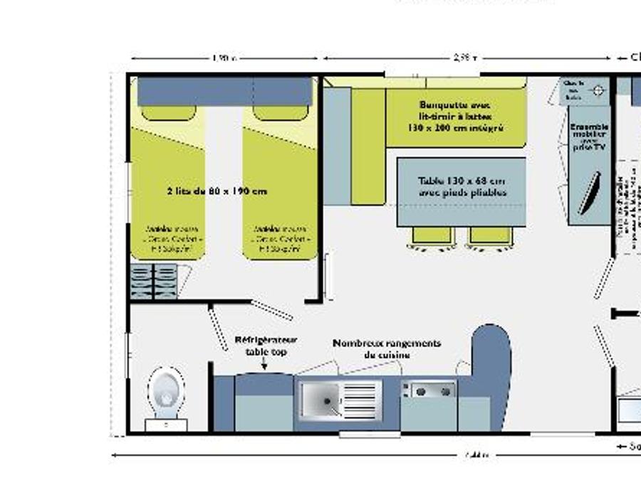 Mobilhome 6 personnes - Mobil-home Confort 27m² 2ch (2019) 4/6 pers 1