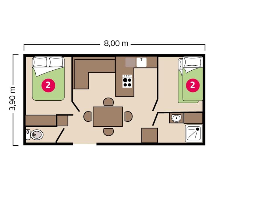 Mobilhome 4 personnes - Océan Éco 4 personnes 2