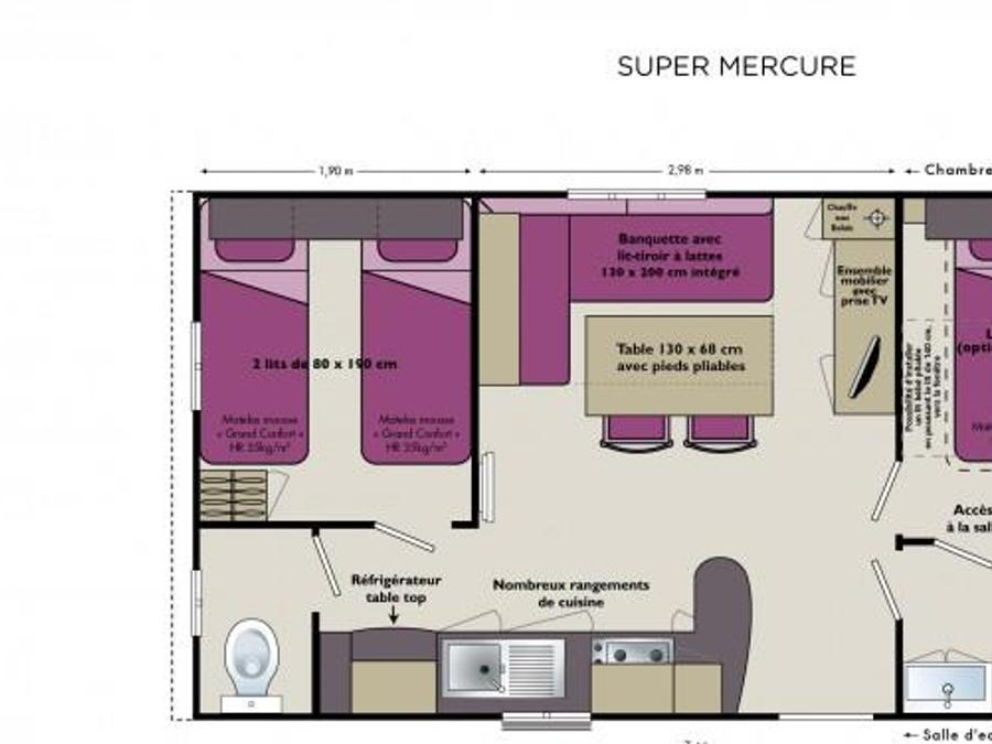 Mobilhome 5 personnes - COTTAGE CONFORT 6