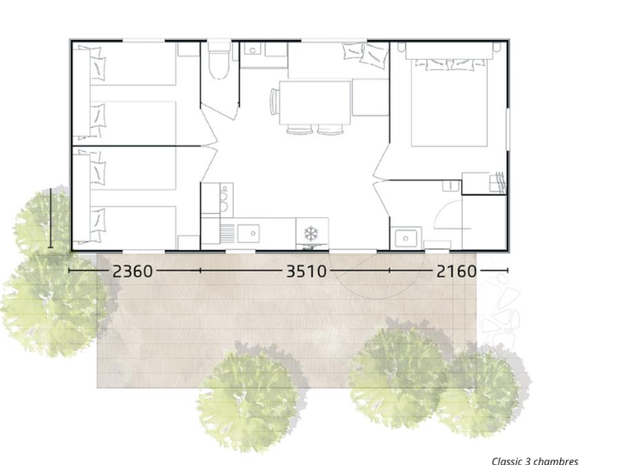 Mobilhome 6 personnes - 3 chambres Classic 31 m² 7