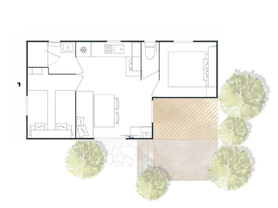 Mobilhome 4 personnes - DUO 2 chambres 23 m² 6