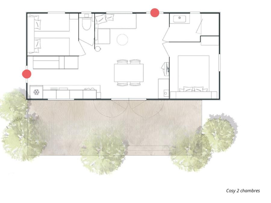 Mobilhome 5 personnes - COSY 33m² 2 chambres 6