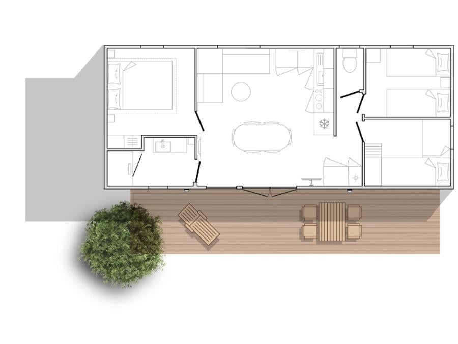 Mobilhome 6 personnes - COSY 3 chambres APERCU MER 5