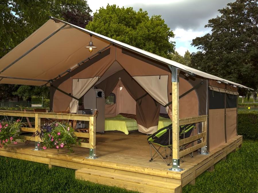 Tente en toile et en bois 5 personnes - Lodge sans sanitaire 0