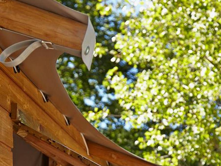 Tente en toile et en bois 4 personnes - Cabane Lodge Bois sur pilotis Standard 38m² (2 chambres) dont terrasse couverte de 8m² 4 pers. 8
