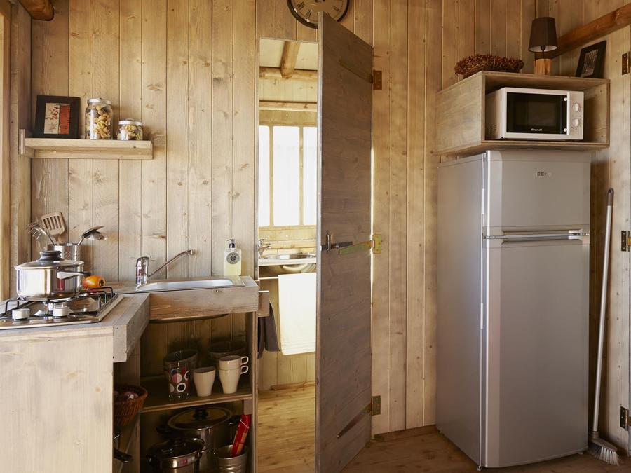 Tente en toile et en bois 4 personnes - Cabane Lodge Bois sur pilotis Standard 38m² (2 chambres) dont terrasse couverte de 8m² 4 pers. 2