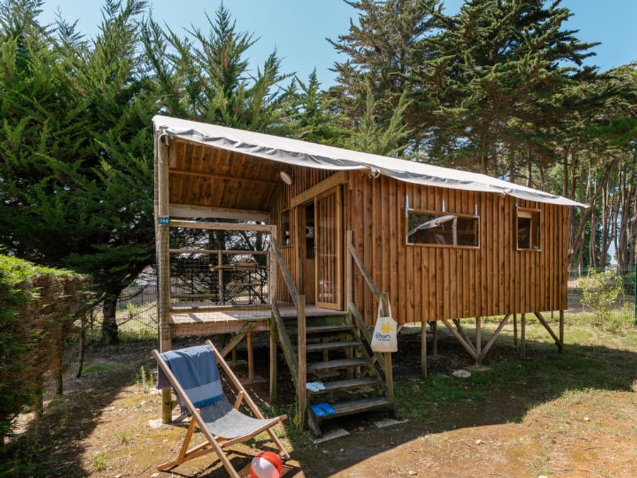 Tente en toile et en bois 4 personnes - Cabane Lodge Bois sur pilotis Standard 38m² (2 chambres) dont terrasse couverte de 8m² 4 pers. 9