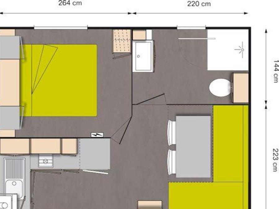 Mobilhome 2 personnes - Mobil-home Standard 18m² (1 chambre) + TV + terrasse 2 pers 5