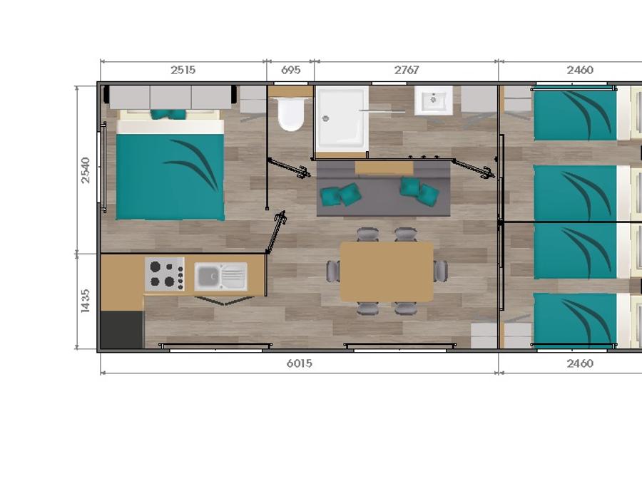 Mobilhome 4 personnes - Mobil Home Premium 2 Chambres 4 personnes 3